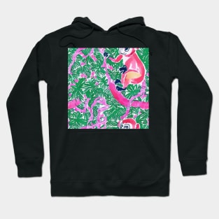 Climbing monkeys seamless pattern Hoodie